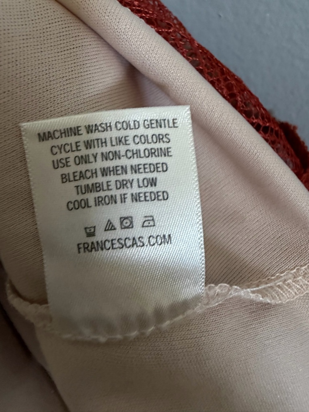 Francesca's Blush and Rust Crochet Slip Dress - Picture 7 of 9